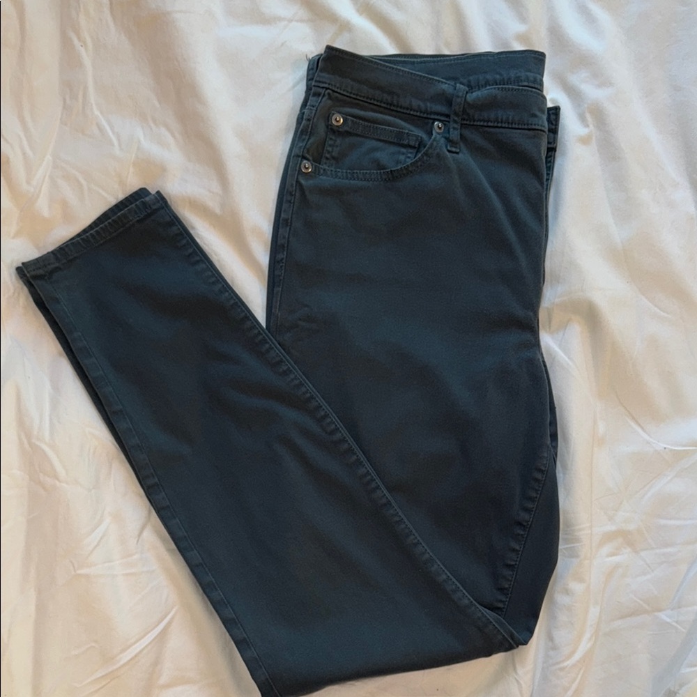 GAP Teal Denim True Skinny Ankle Pants